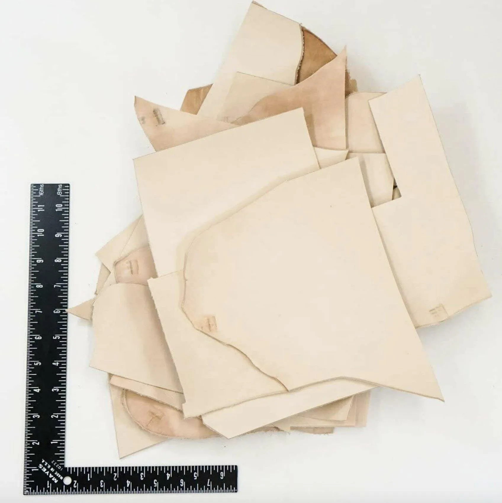 4 LB Vegetable Tan Tooling Cowhide Leather Scraps Light 3-6 oz. (1-2.4mm) Thick