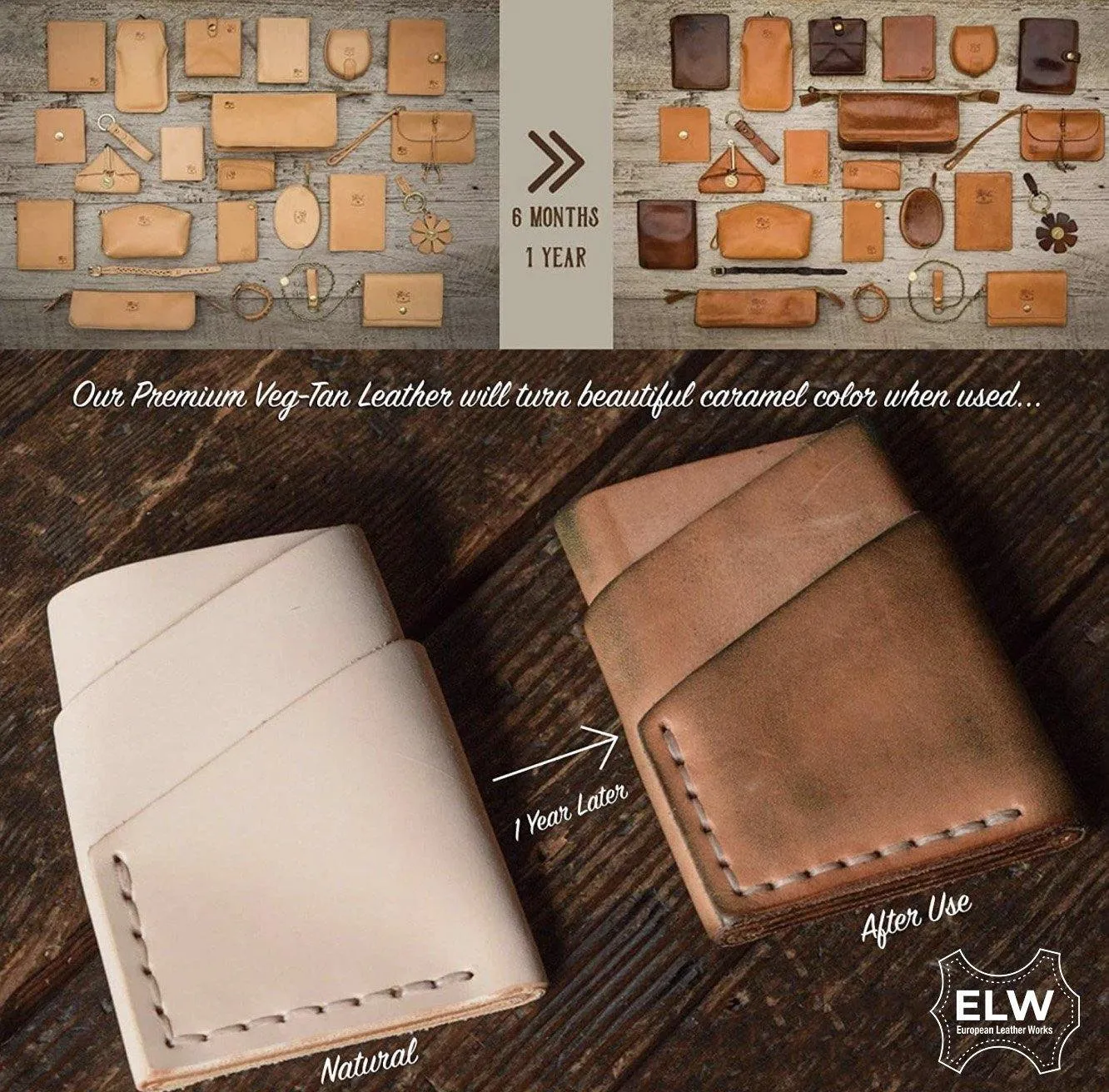 6 LB Vegetable Tan Tooling Cowhide Leather Scraps Light 3-6 oz. (1-2.4mm) Thick