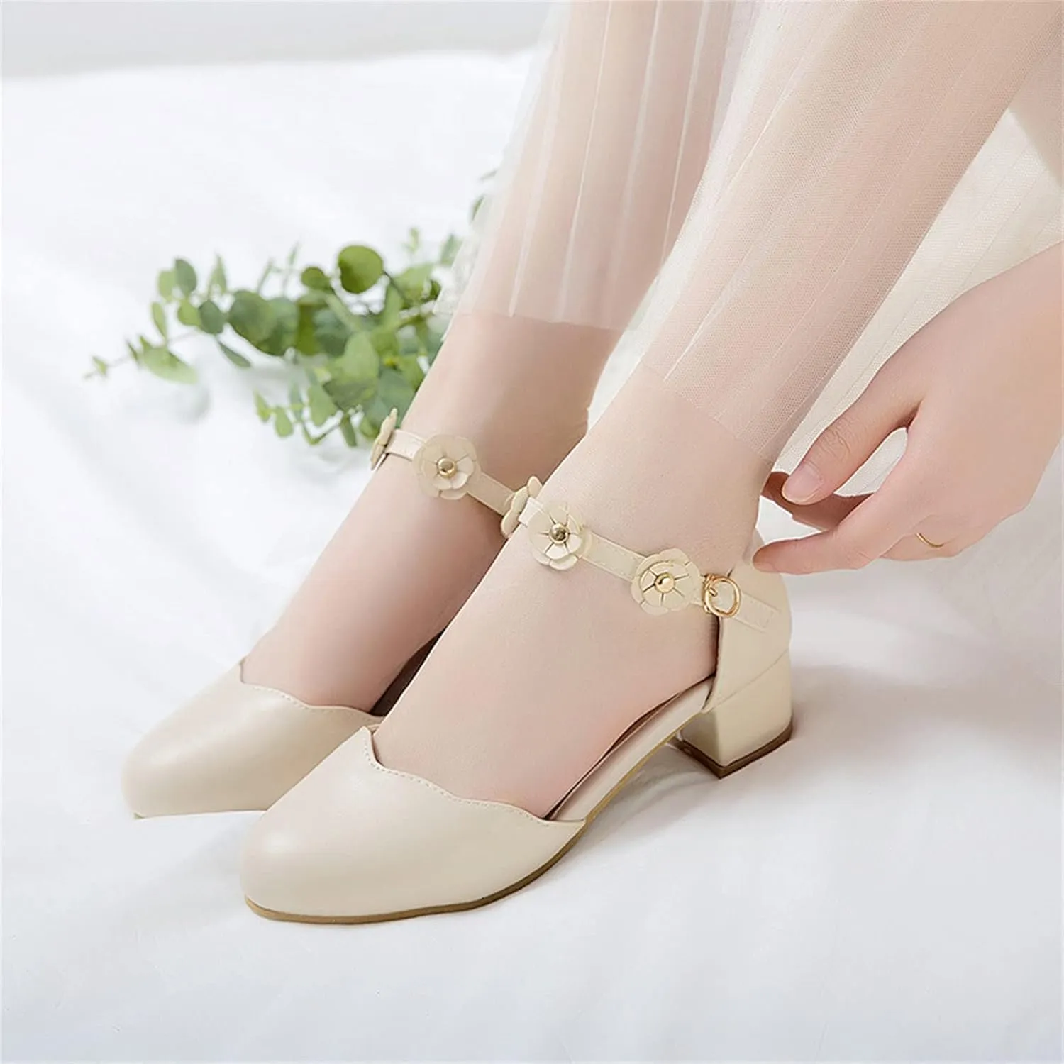 Big Kids Girls Mary ane Dress Shoes Pumps Low Heels Flower High School Prom Shoes Kids Summer Sandals