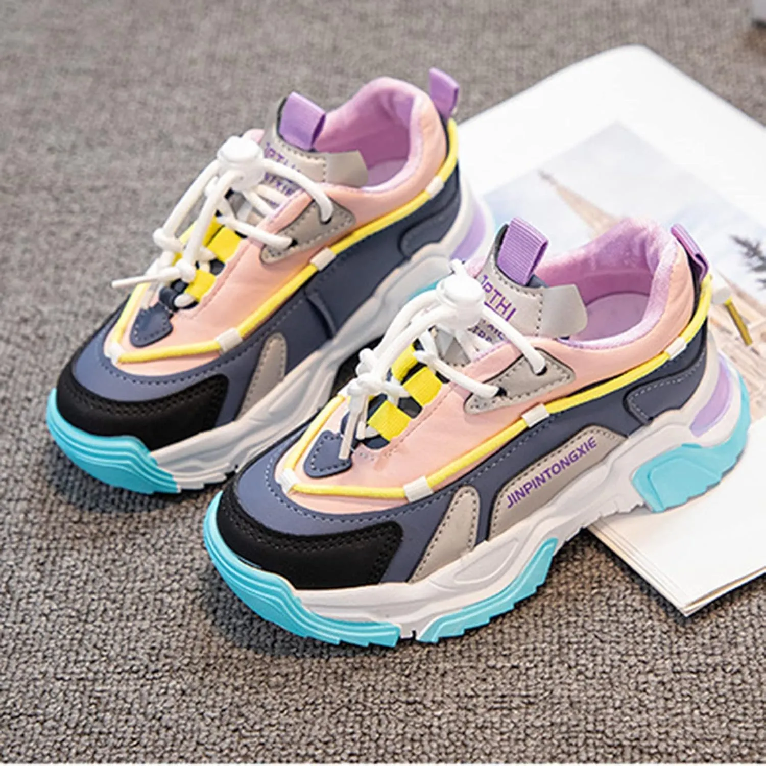 Boys Shoes Running Athletic Gym Shoes Toddler Girls Kids Lace Up Sport Shoes Lightweight Breathable Sneakers