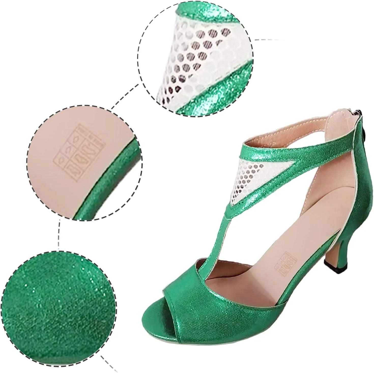 Dress Shoes for Women Comfort Summer Sandals Short Heeled Office Shoes Back Zipper Work Sandals Peep Toe Spring Shoe