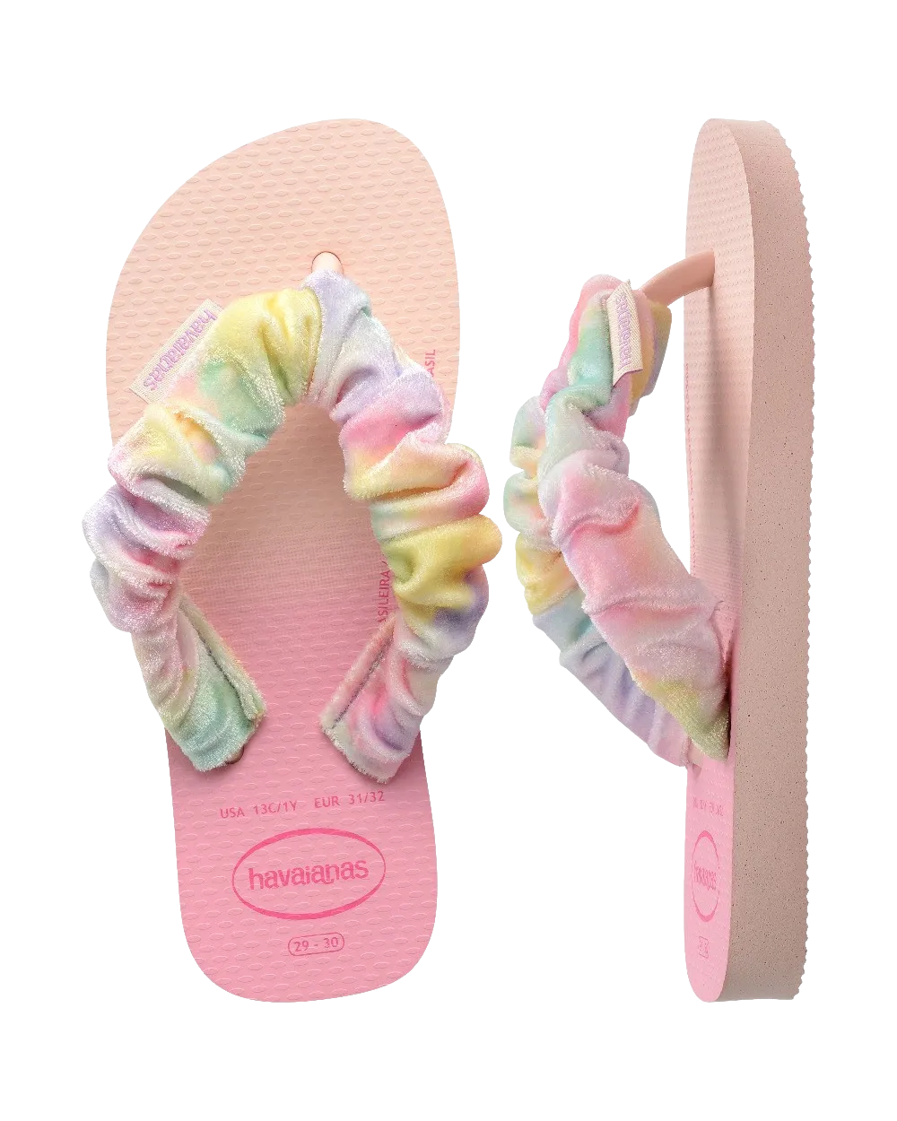 Girls Fluffy Flip Flops in Ballet Rose