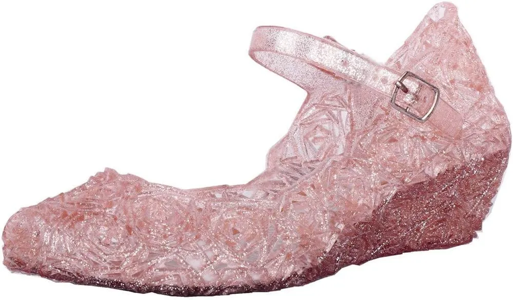 Girls Jelly Sandals Princess Cosplay Dress Up Mary Jane 𝐅lats Heels Dance Par𝘁y Single Shoes for Kids Toddler