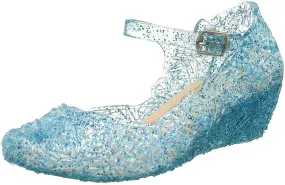 Girls Jelly Sandals Princess Cosplay Dress Up Mary Jane 𝐅lats Heels Dance Par𝘁y Single Shoes for Kids Toddler
