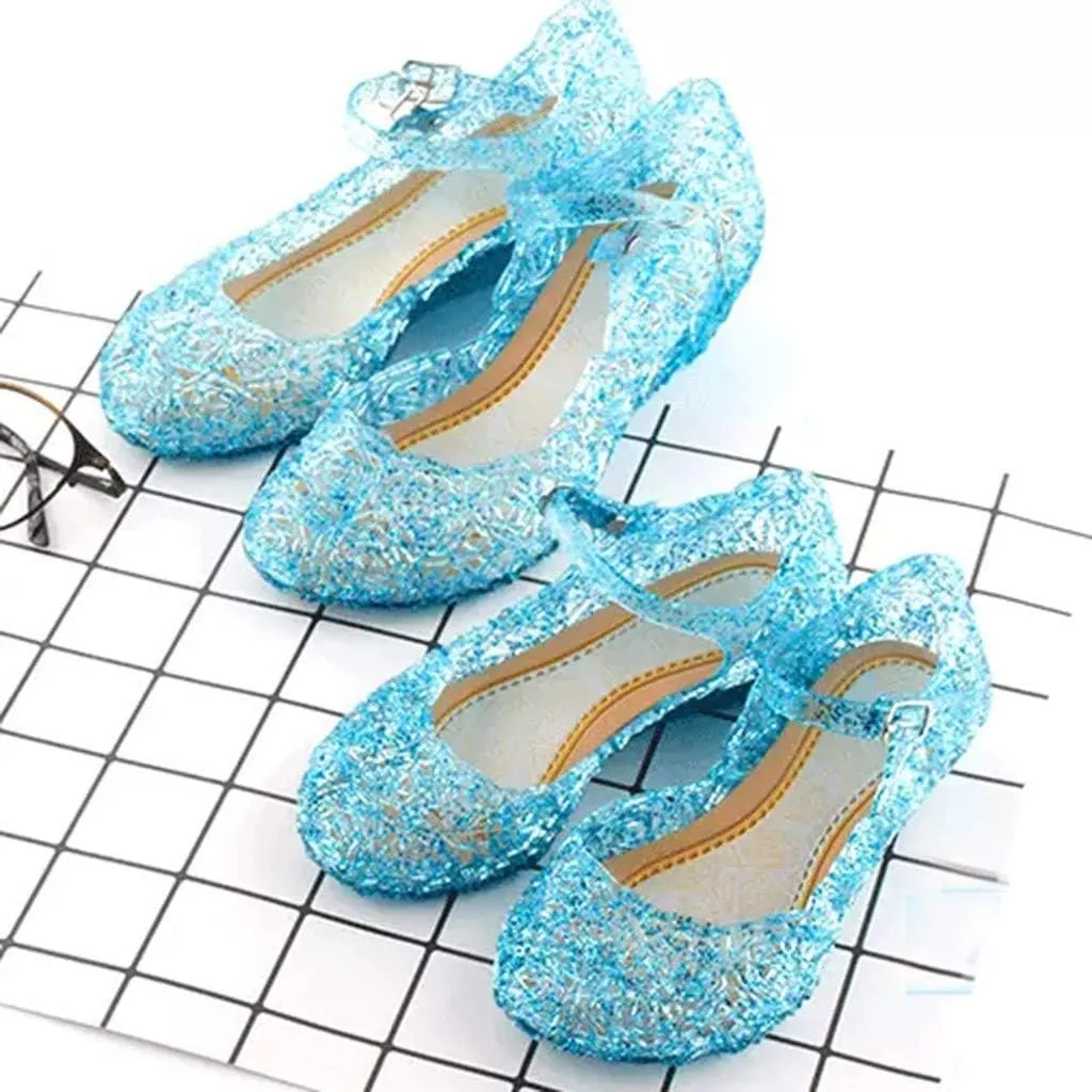 Girls Jelly Sandals Princess Cosplay Dress Up Mary Jane 𝐅lats Heels Dance Par𝘁y Single Shoes for Kids Toddler