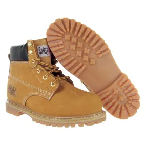 GS003-Tan-5.5M Steel Toe Work Boots - Tan - 5.5M, English, Capacity, Volume, Leather, 5.5M, Tan ()