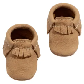 Newborn Weathered Brown Moccasin Baby Shoe