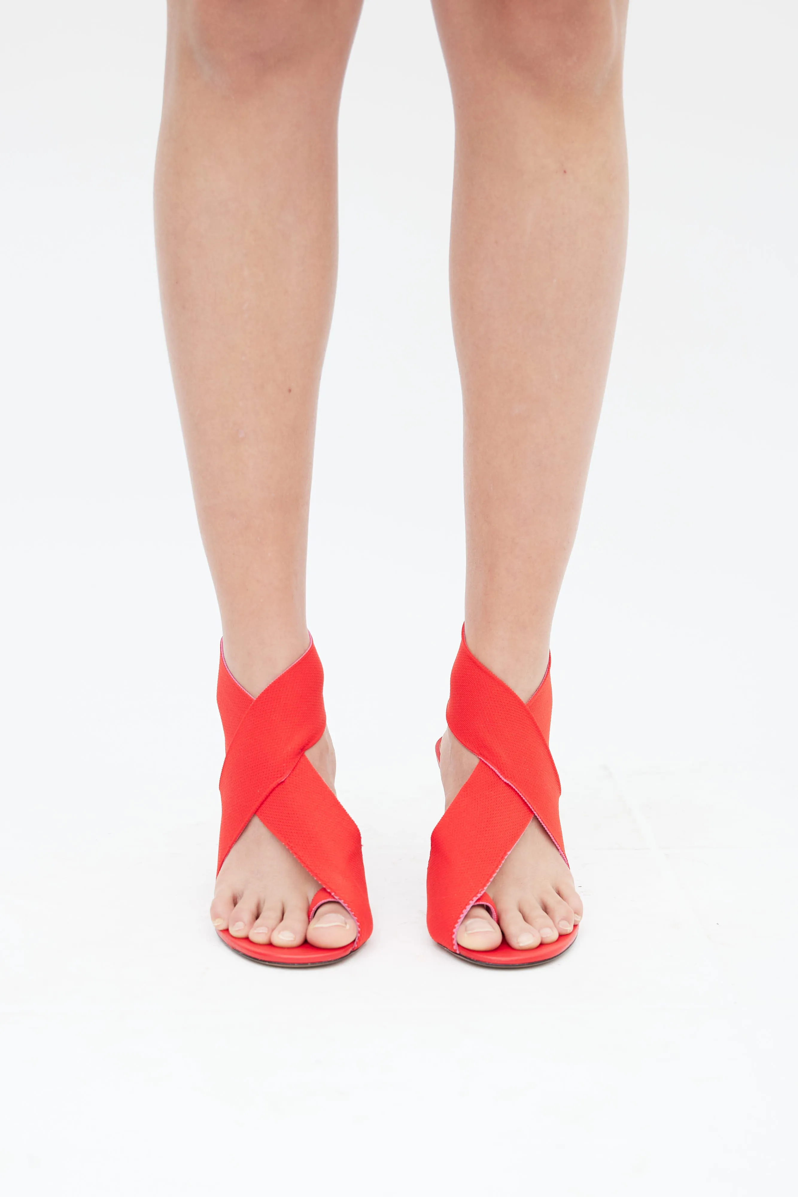 Red Alya 90mm Slingback Heel