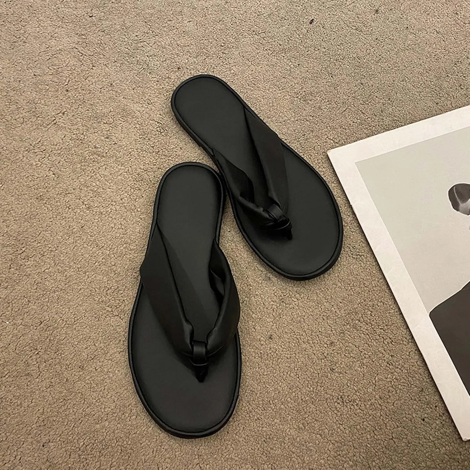 Thong Sandals for Women Soft Smooth Comfort Flip Flops Lightweight Summer Beach Casual Walking Shoes