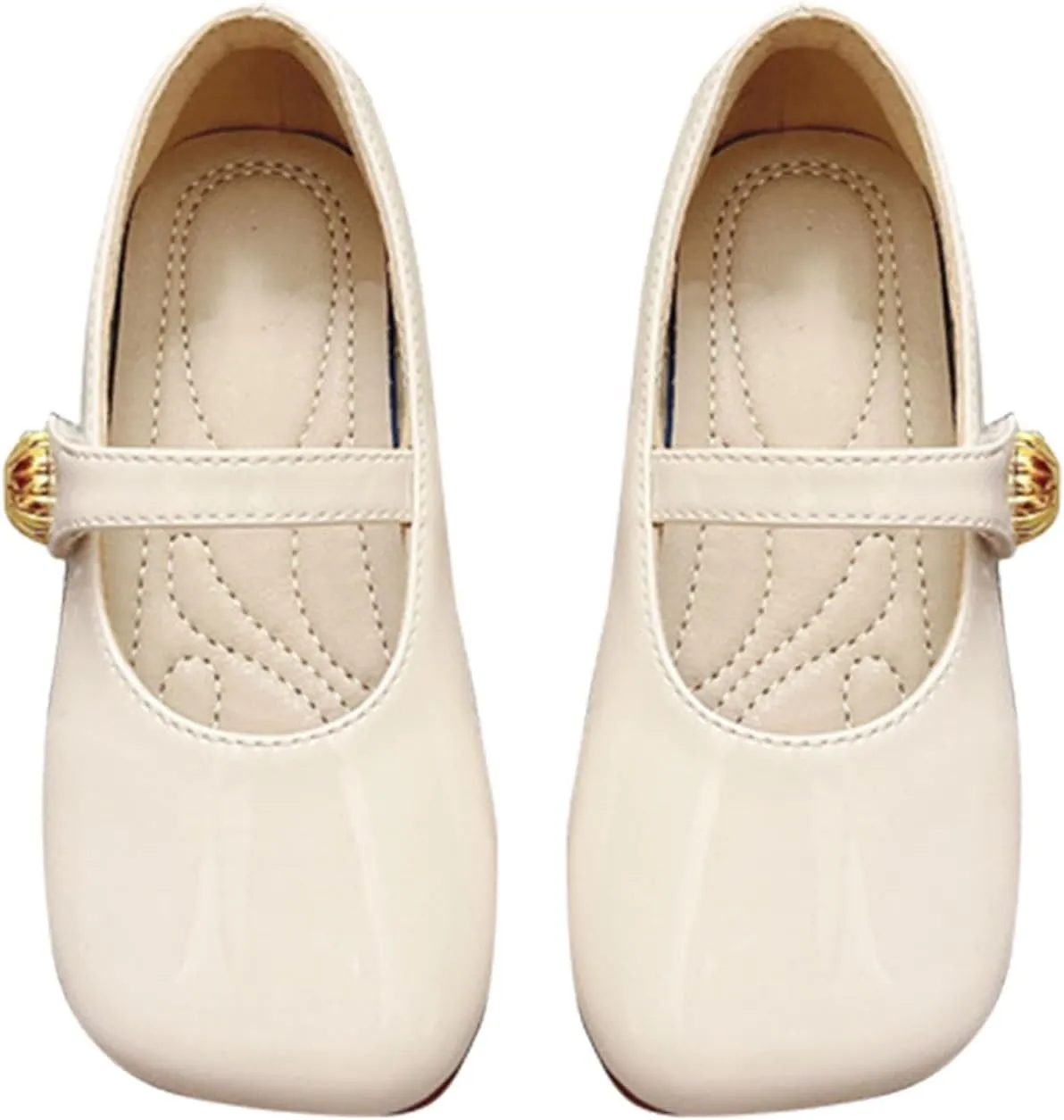 Toddler Girl Mary Jane Flat with Hook and Loop Straps, Dress Shoes, Girls' Shoes for School, Weddings and Casual Wear