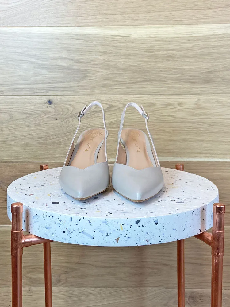Unisa Karde Slingback Heels Ecru