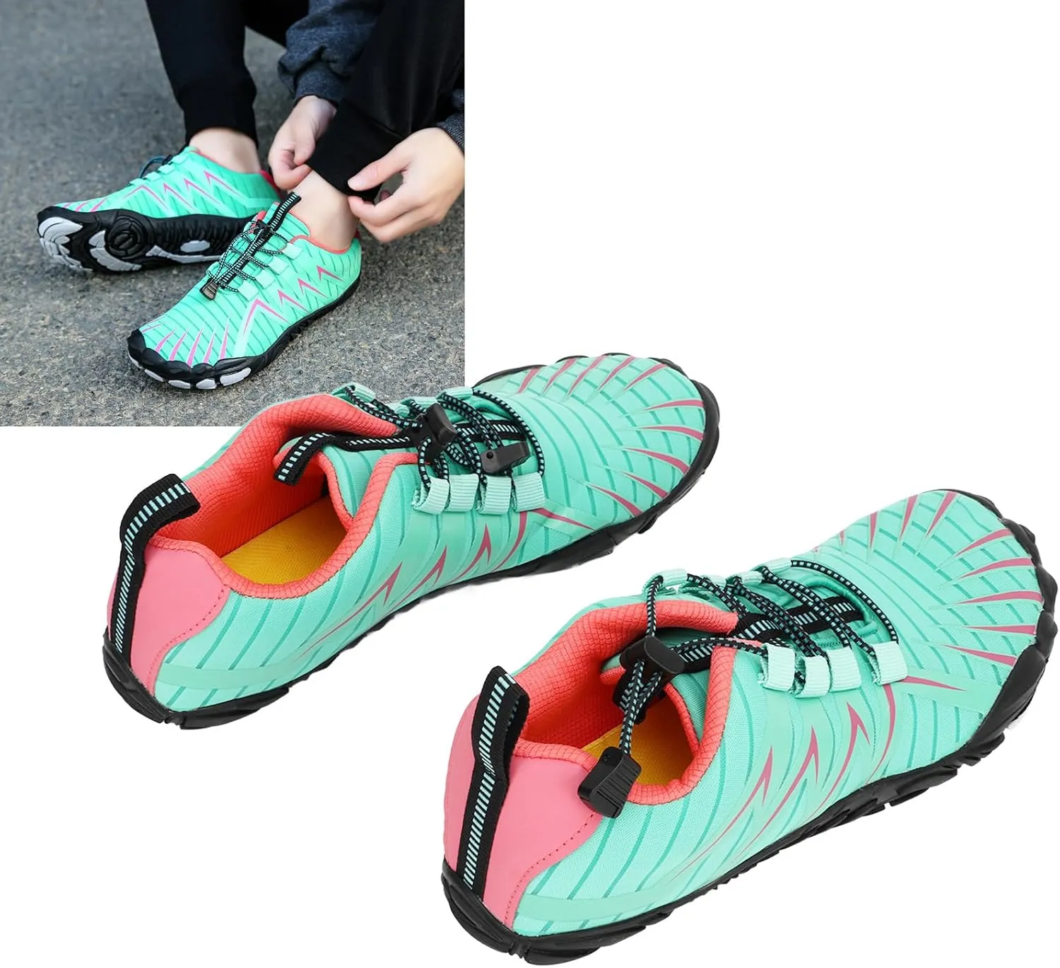 VBESTLIFE Women Climbing Shoes Prevent Slip Breathable Lightweight Lady Water Shoes for Beach Hiking Driving Green