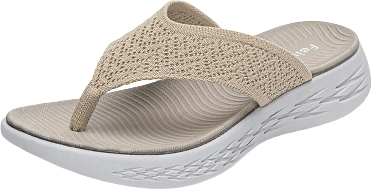 Women Shoes Wedge Thick Soled Flip Flops Fashionable Outdoor Beach Sandals Women Lime Sandals Slippers for Beach