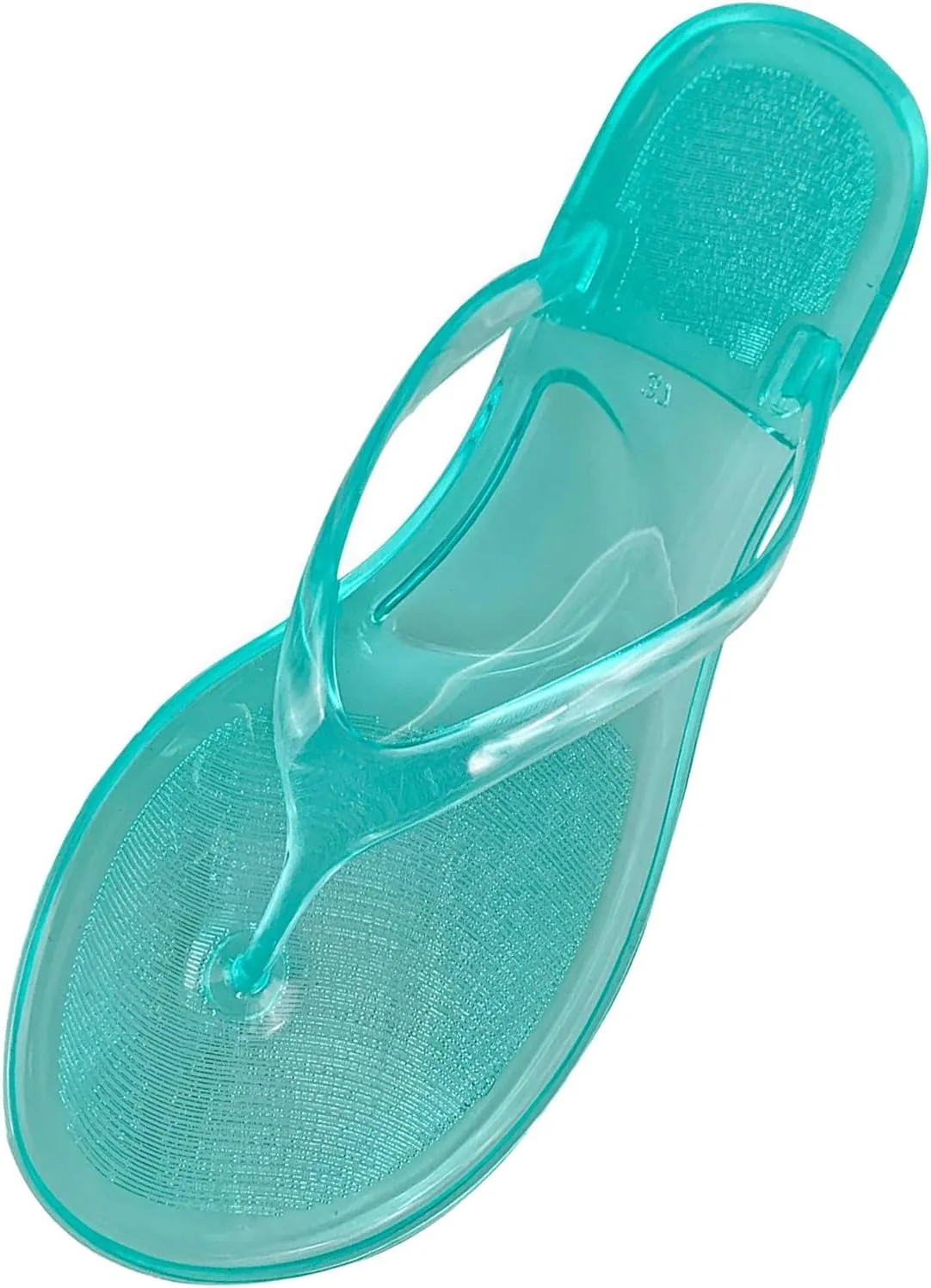 Women's Sandals Ladies Summer Transparent Jelly Crystal Flat Bottom Toe Flip Flops Beach Sandal Womens Slippers