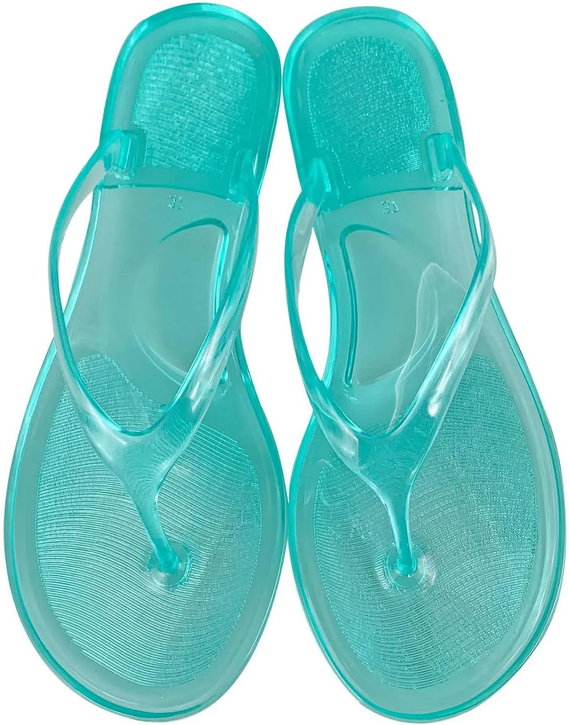 Women's Sandals Ladies Summer Transparent Jelly Crystal Flat Bottom Toe Flip Flops Beach Sandal Womens Slippers