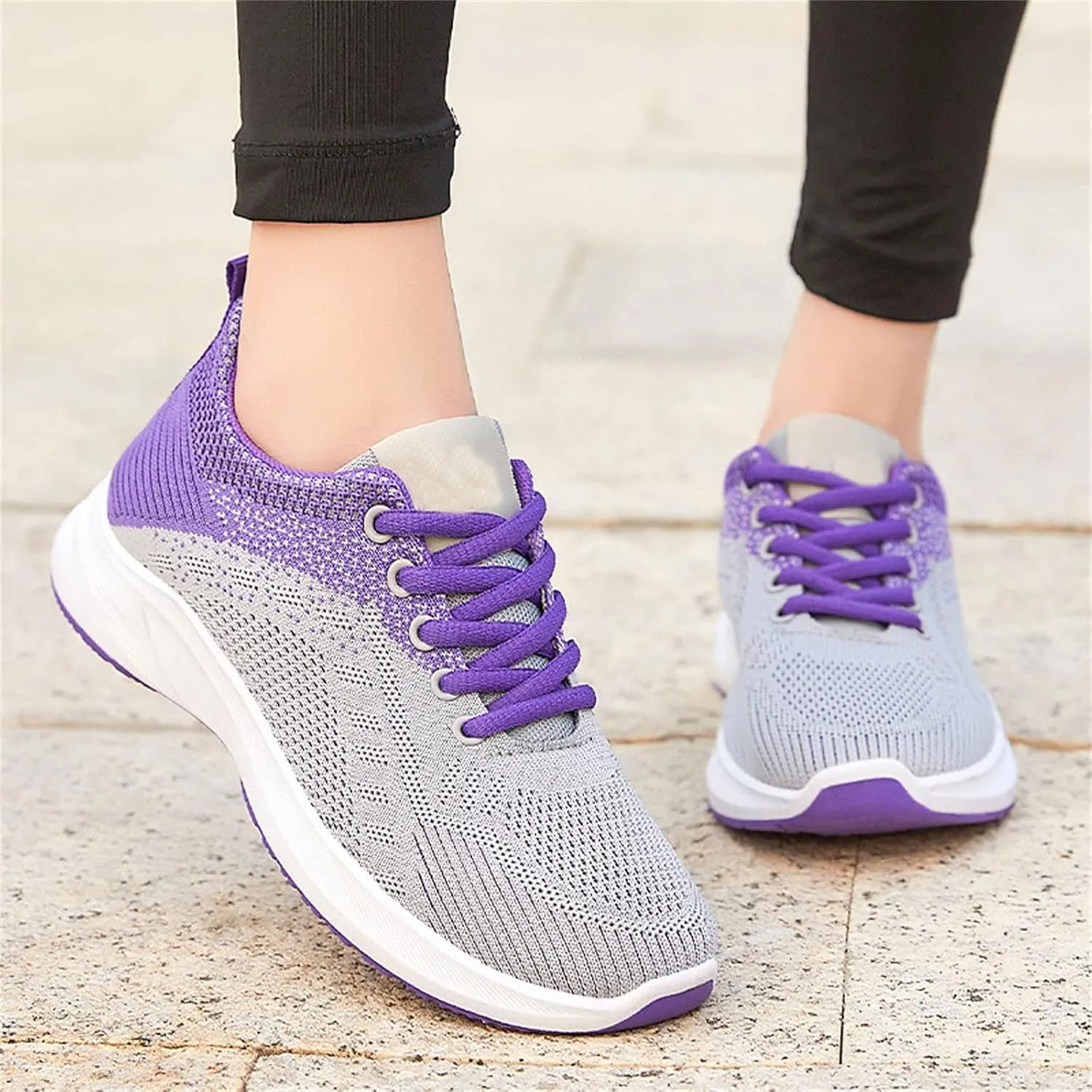 Work Out Shoes Gym for Women Comfortable Lace up Walking Shoes Lightweight Air Cushion Running Sneakers Arch Support Orthopedic Sneakers