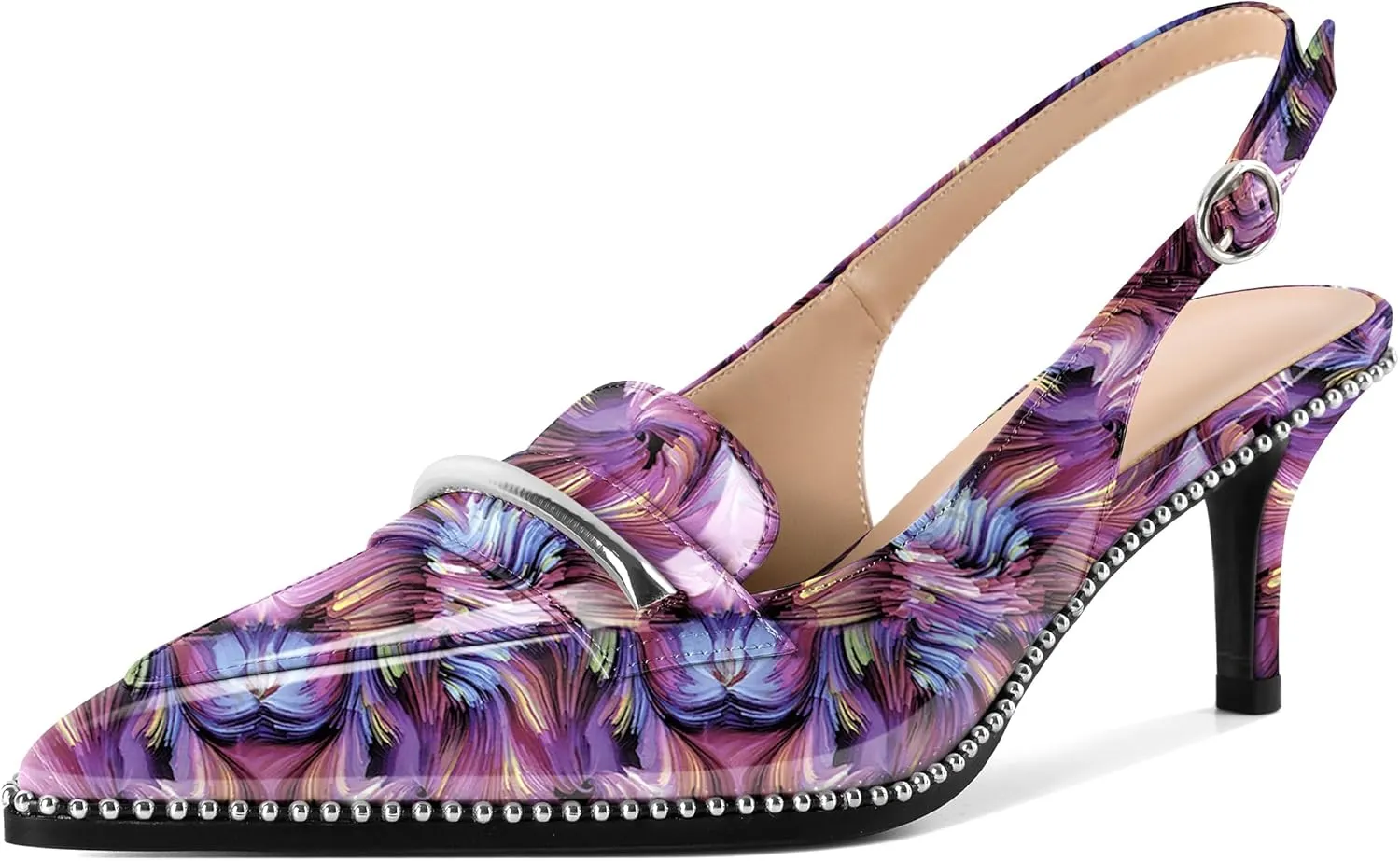 YODEKS Women's Slingback Heels Pointed Toe Low Heel 2.5" Loafers Shoes Size 5-13